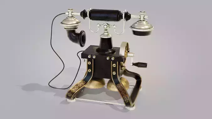 19th Century phone Low-poly 3D model