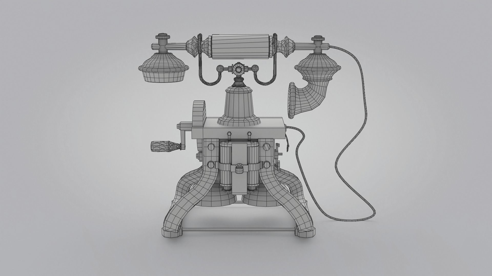 19th Century phone Low-poly 3D model_15