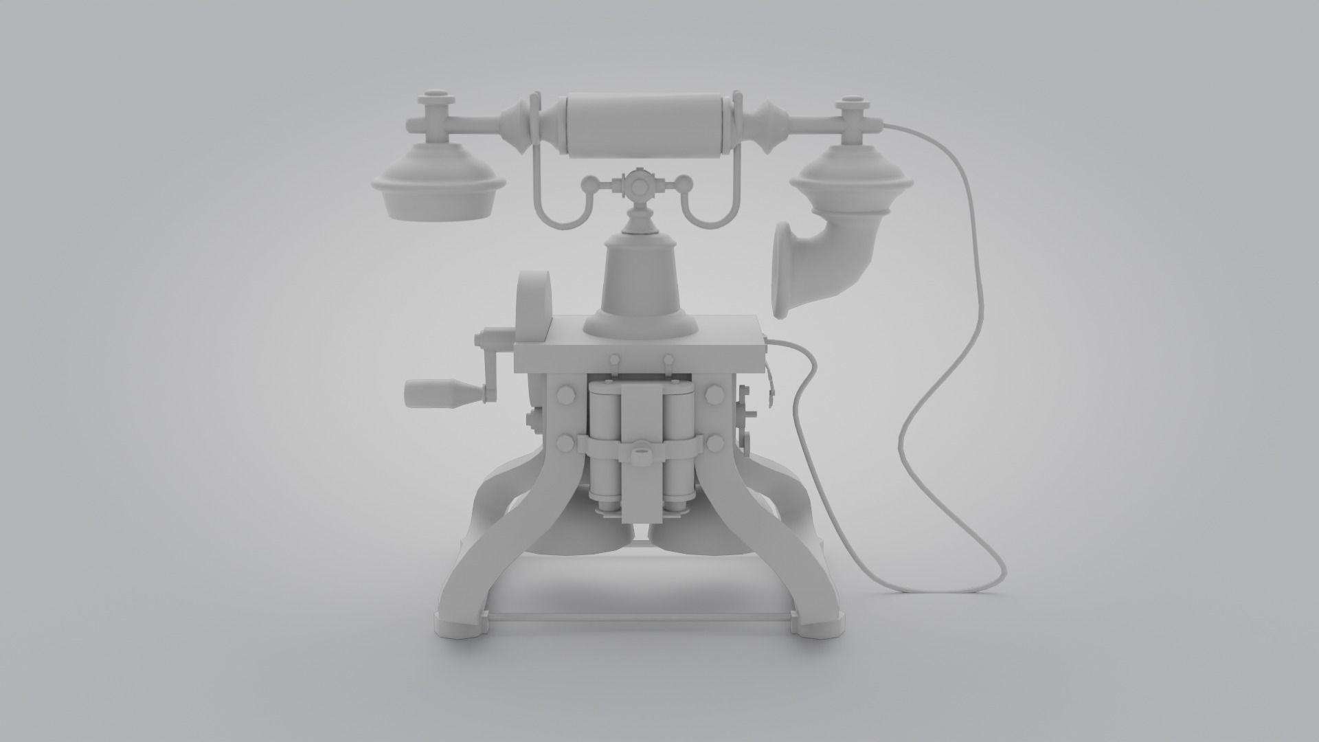 19th Century phone Low-poly 3D model_10