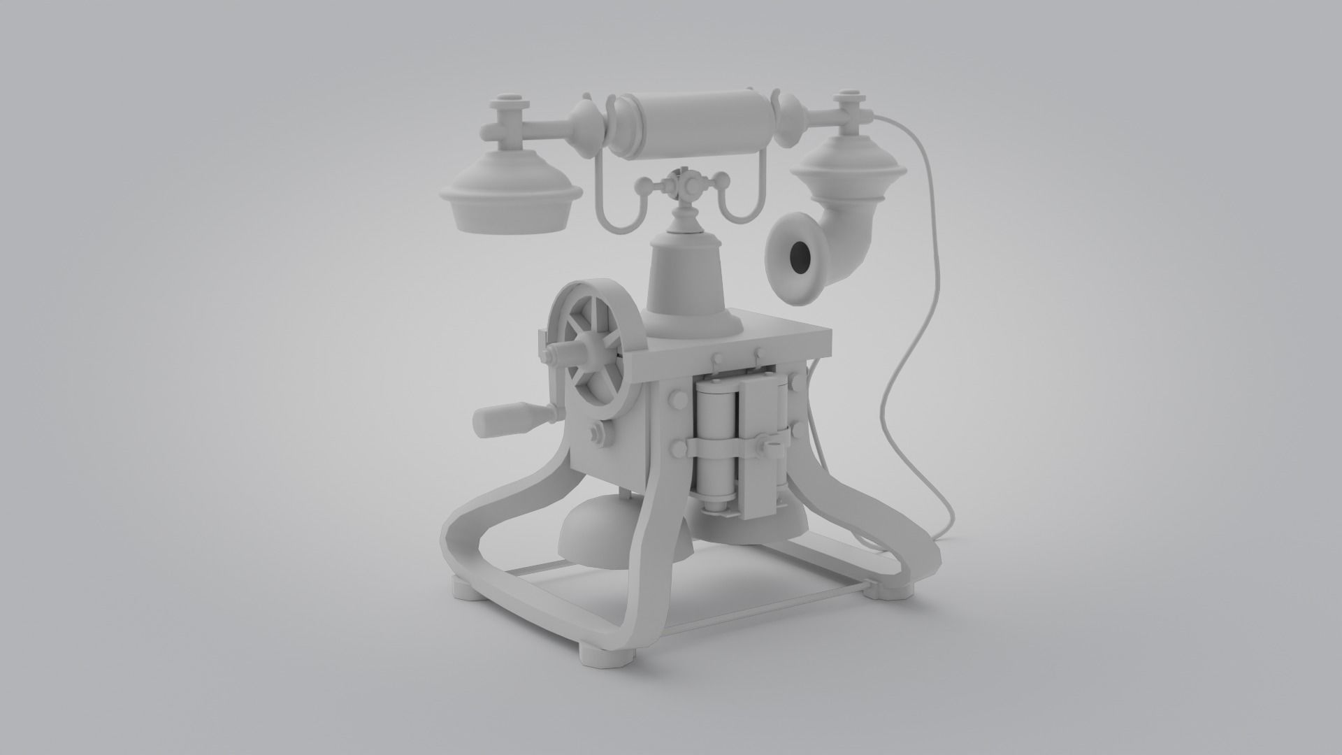 19th Century phone Low-poly 3D model_9