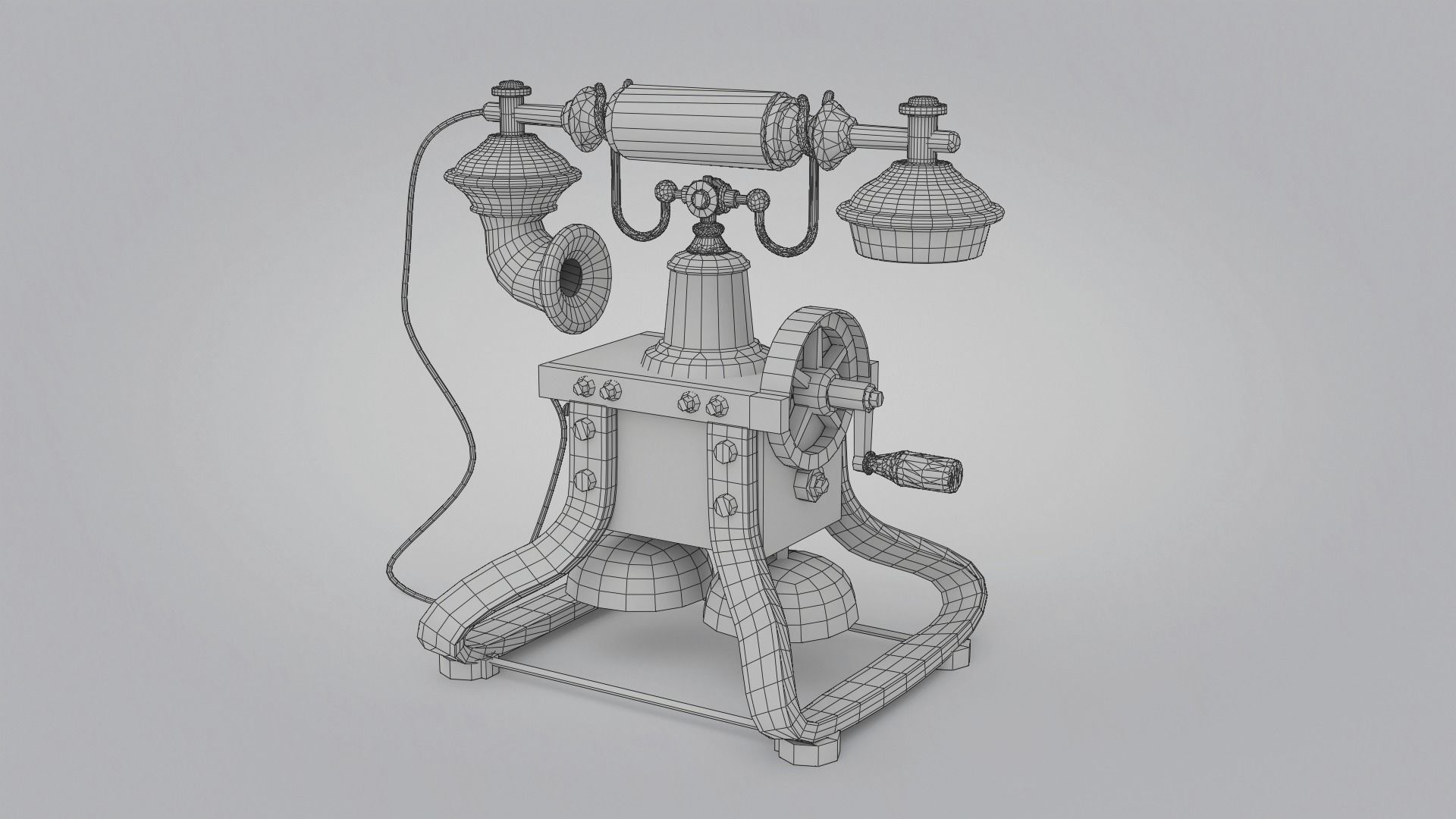 19th Century phone Low-poly 3D model_12