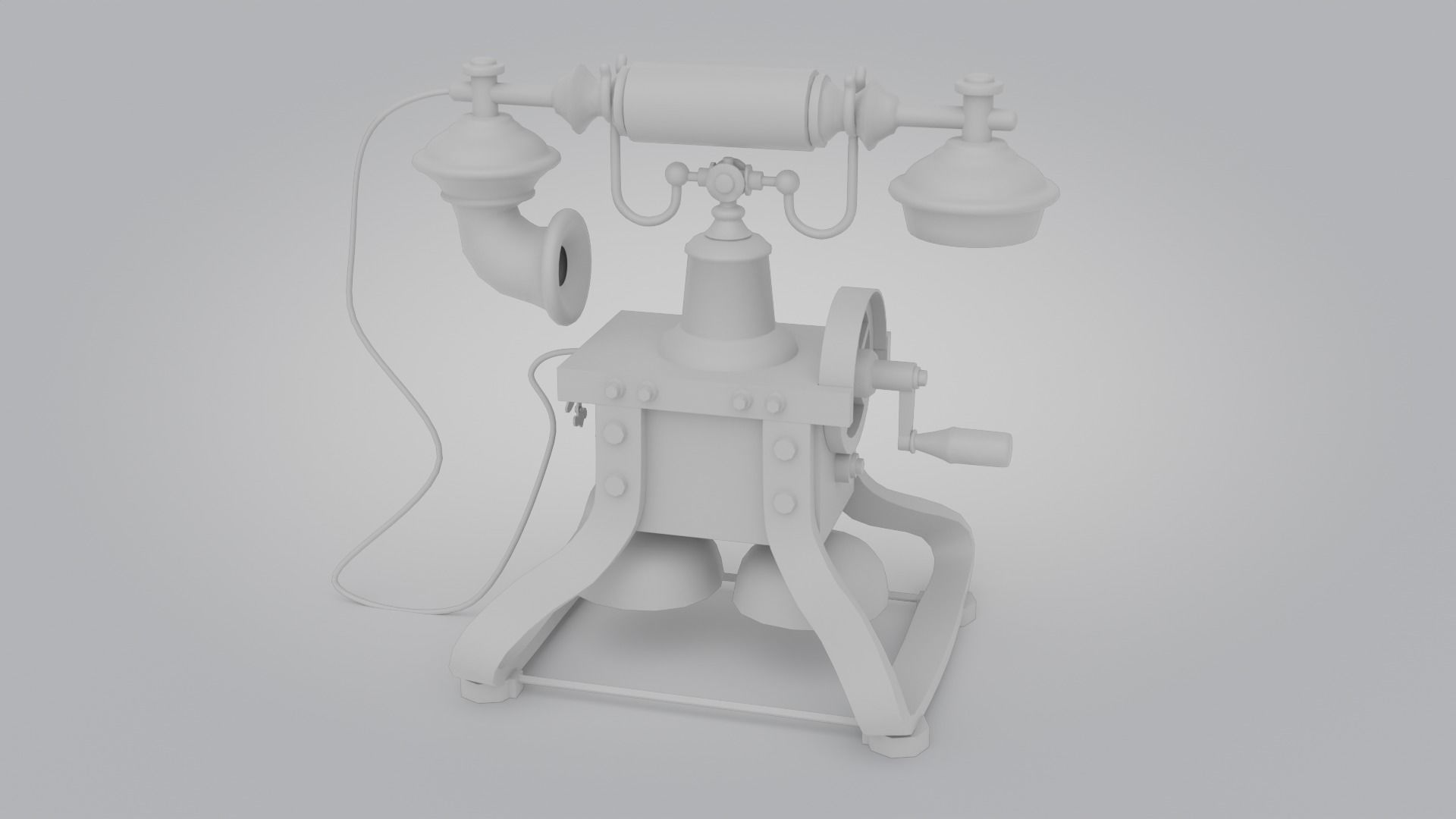 19th Century phone Low-poly 3D model_6