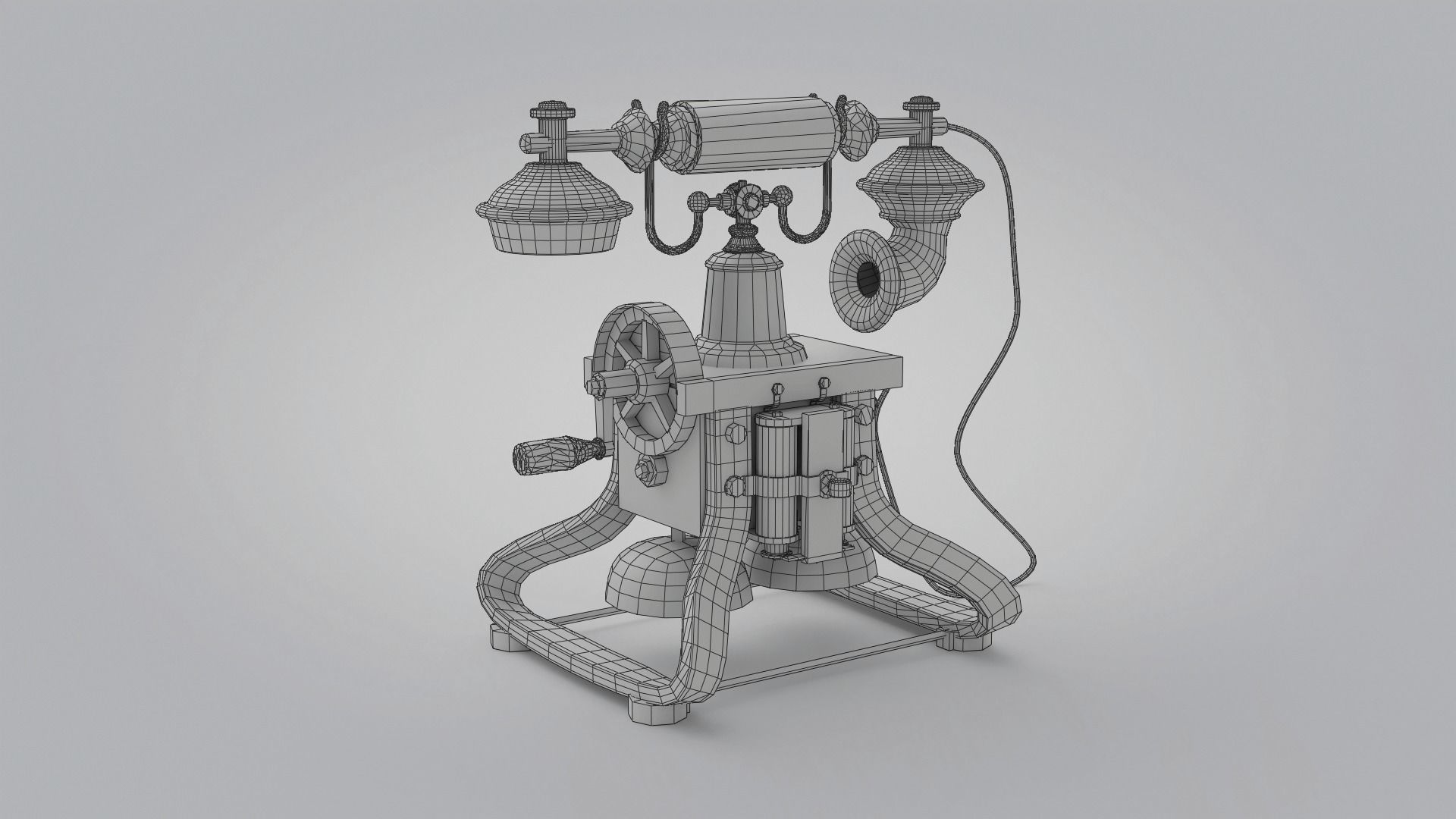 19th Century phone Low-poly 3D model_14