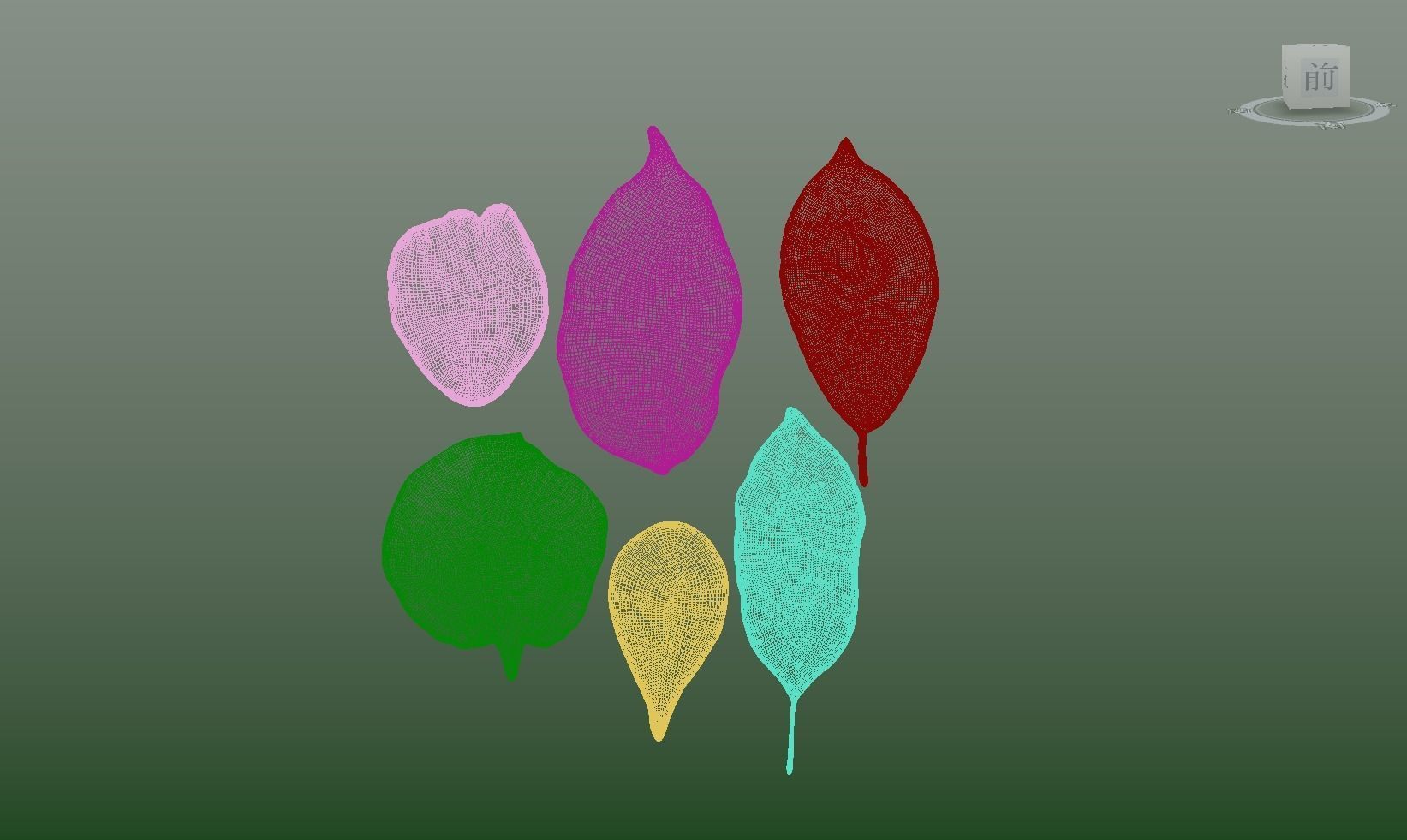 6 realistic leaves CG resource download 3DMAX leaves 3D model_2