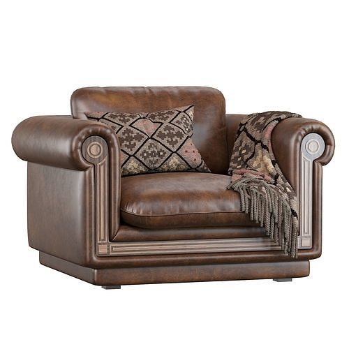 Armchair en arabe 3D model 6