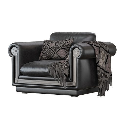 Armchair en arabe 3D model 7