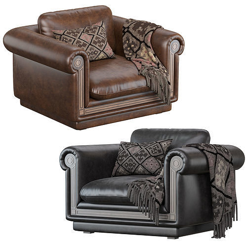 Armchair en arabe 3D model