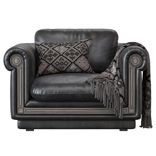 Armchair en arabe 3D model 2