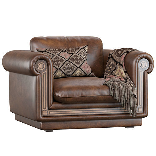 Armchair en arabe 3D model 4