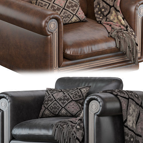 Armchair en arabe 3D model 3