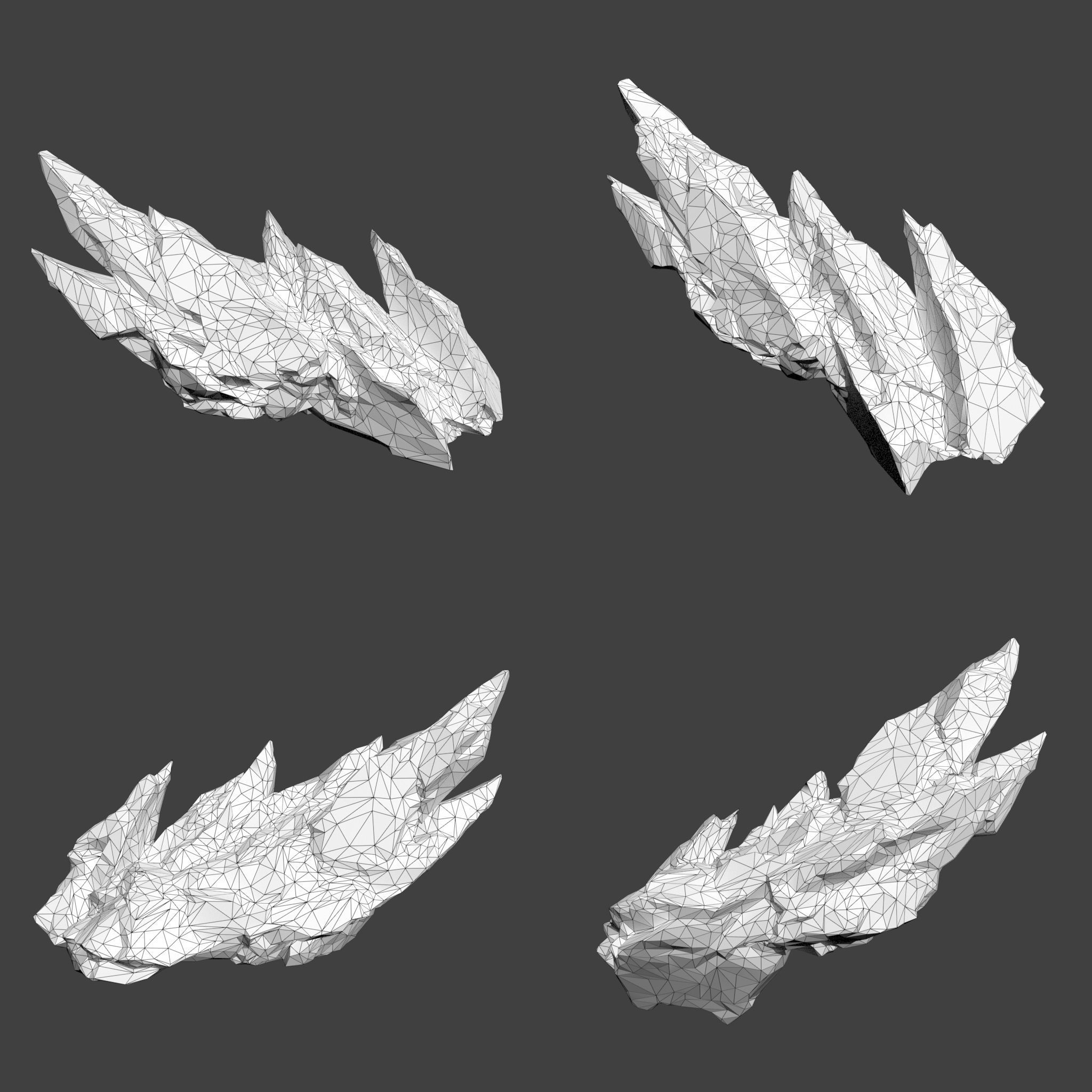 Scifi Black Sharp Rock 220611 - Ultra HD 16K Textures Low-poly 3D model_24