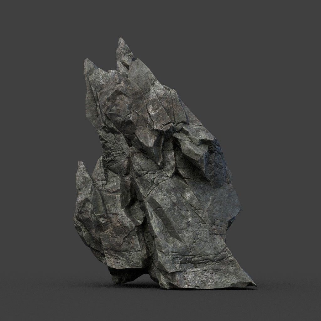Scifi Black Sharp Rock 220611 - Ultra HD 16K Textures Low-poly 3D model_19
