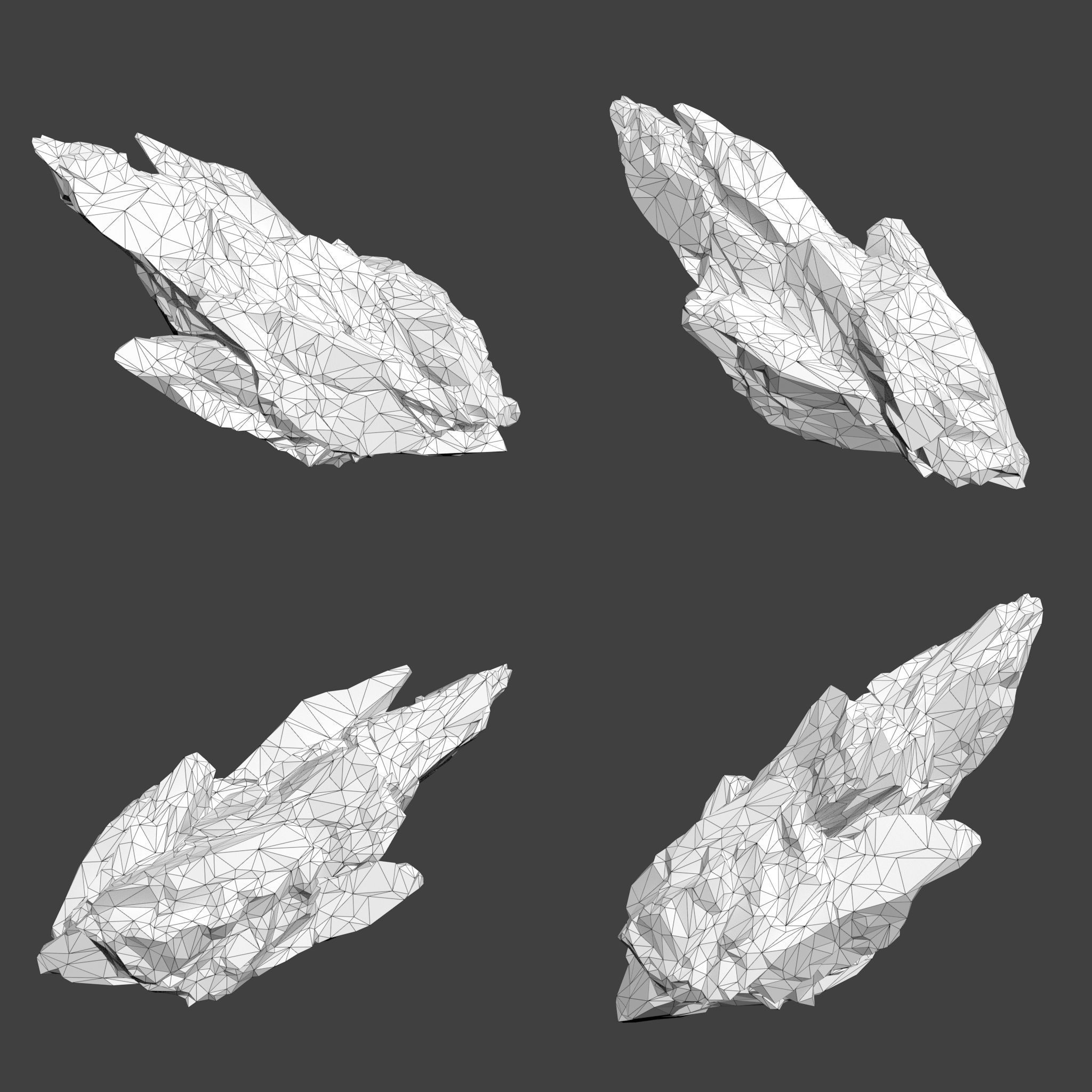 Scifi Black Sharp Rock 220611 - Ultra HD 16K Textures Low-poly 3D model_9