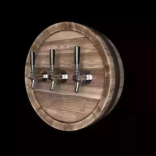 Wooden Wall Mount Bar Tap 3D model