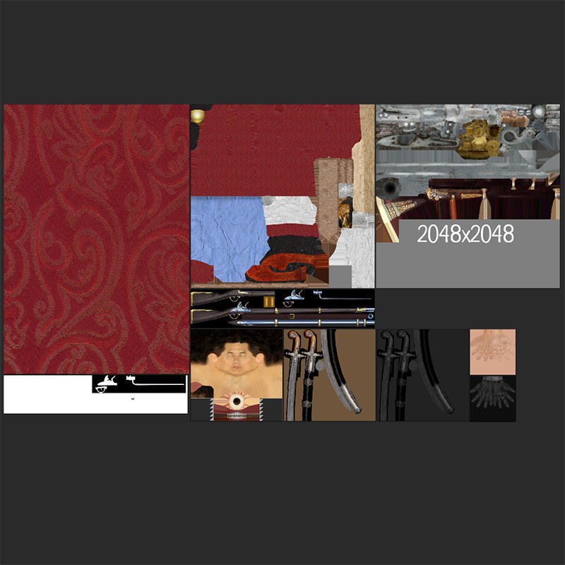 Janissary indian soldier holding sword Low-poly 3D model_4