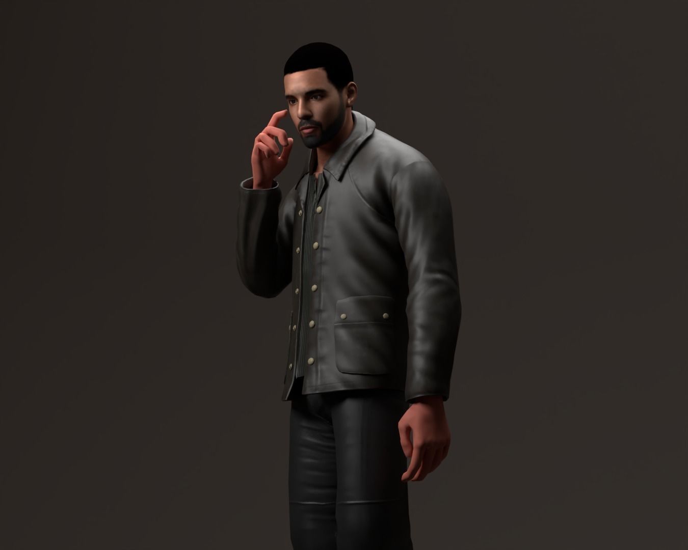 Drake Canadian rapper 3D Character Low-poly 3D model_2