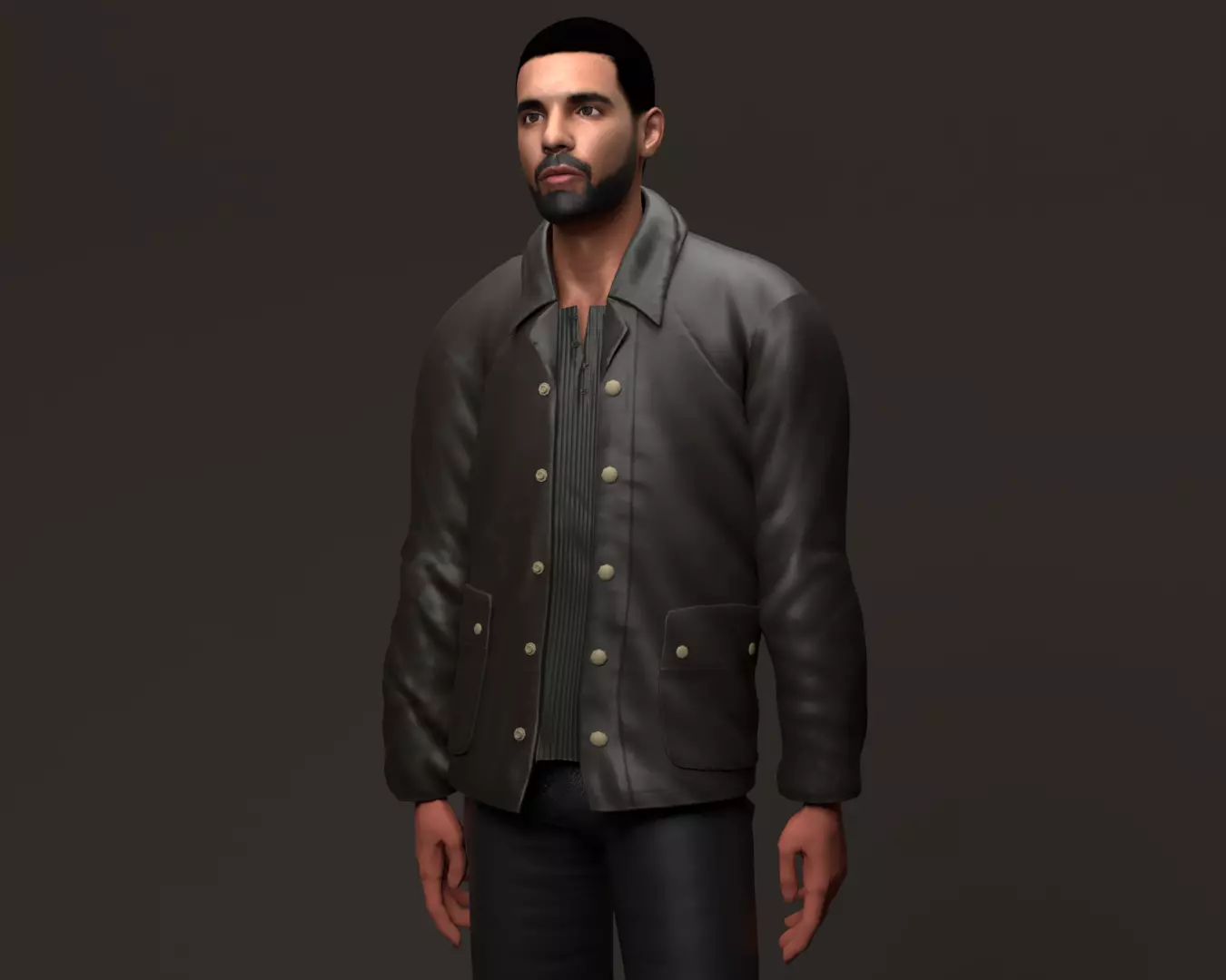 Drake Canadian rapper 3D Character Low-poly 3D model_0