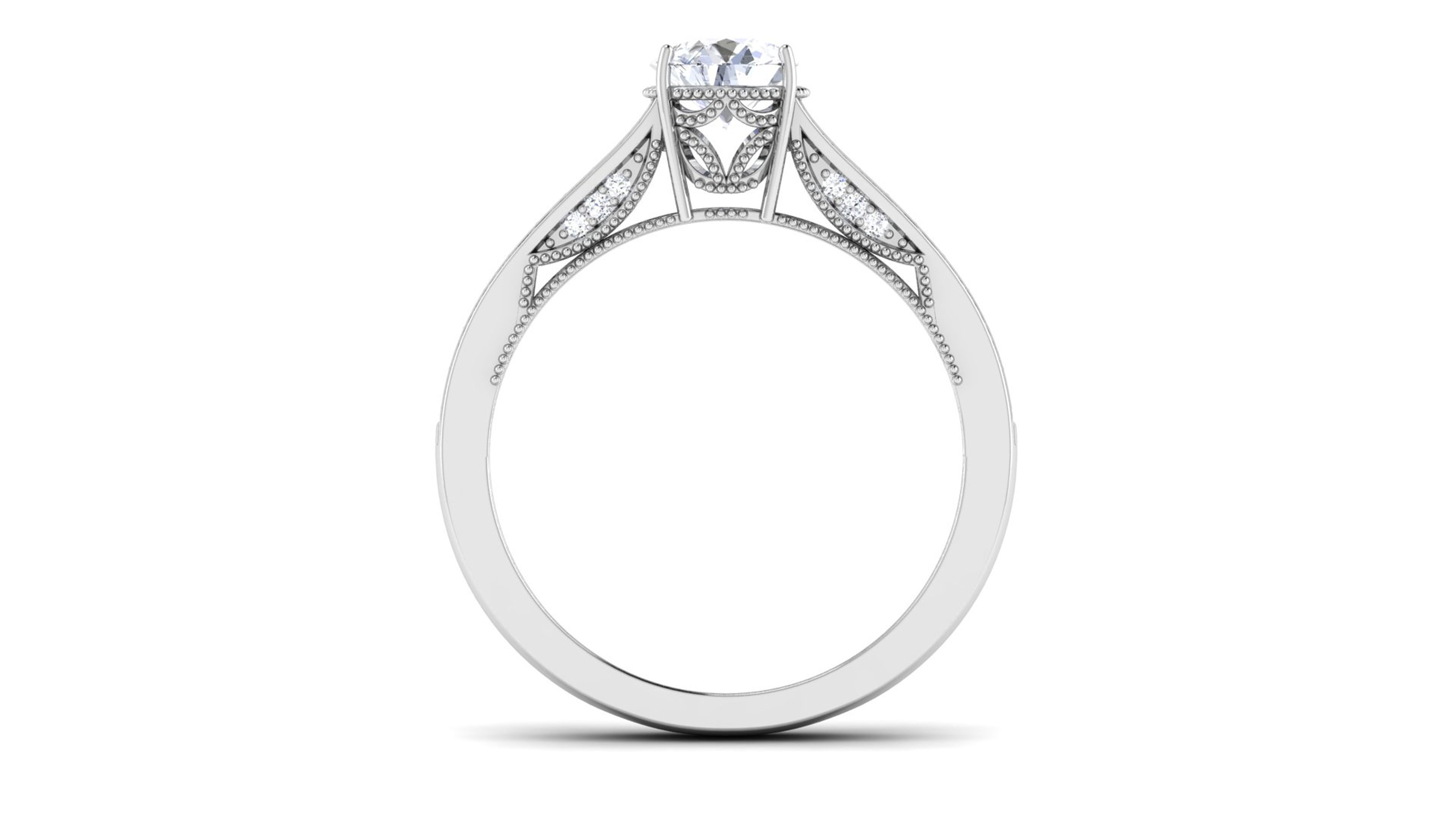 Solitaire Ring Bridal Halo Ring 3dm STL OBJ FBX Render Details 3D print model_1