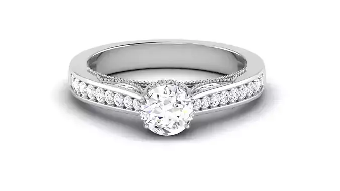 Solitaire Ring Bridal Halo Ring 3dm STL OBJ FBX Render Details