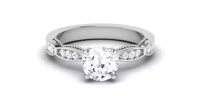 Solitaire Ring Bridal Ring 3dm STL OBJ FBX Render Details