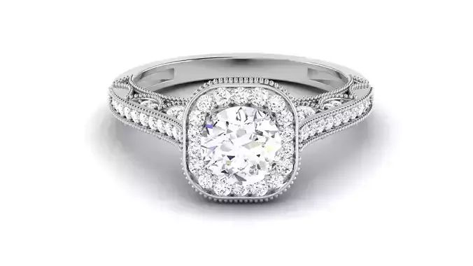 Solitaire Wedding Engagement Halo Ring 3dm STl OBJ FBX Details
