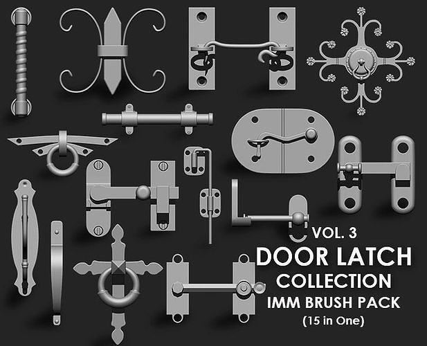 Door Latch IMM Brush Pack 15 in One vol 3 3D model