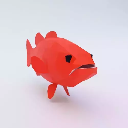 Carp fish low poly 3d model 