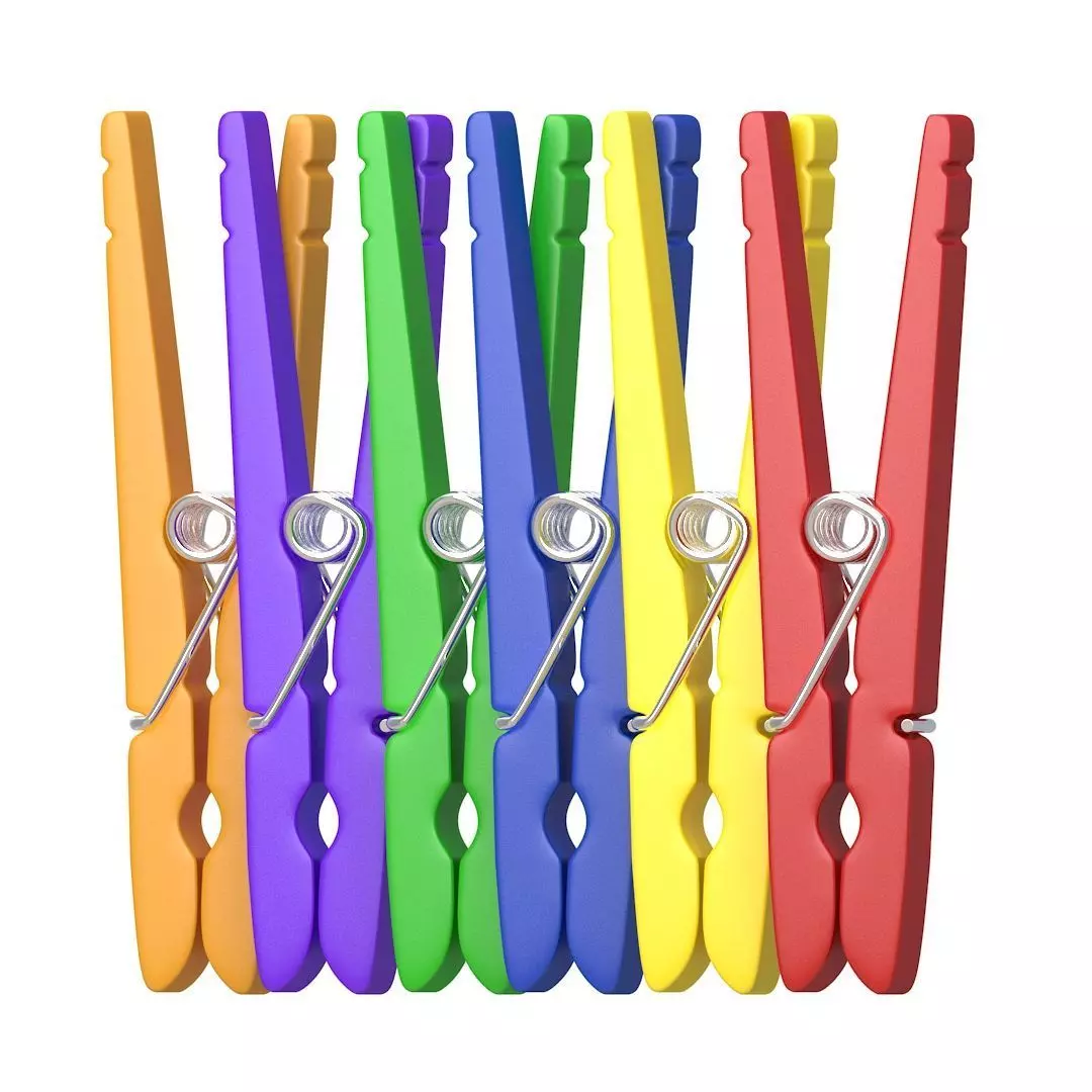 Bright Colored Clothespins 3D model