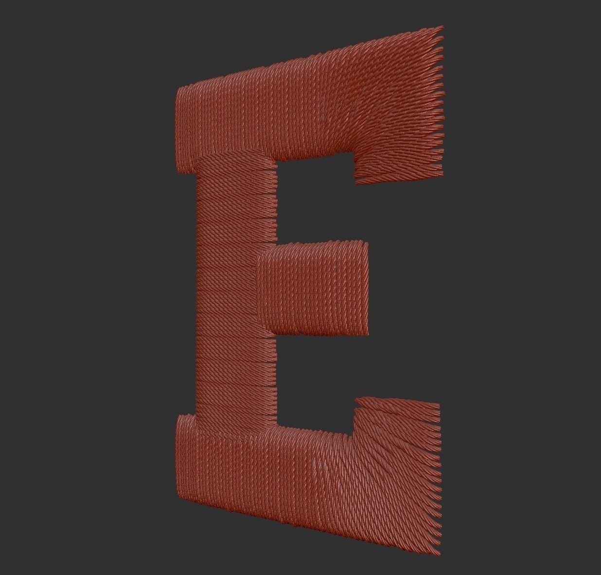 EmbroideryCG Font English05A Zbrush IMM Brush 3D model_16