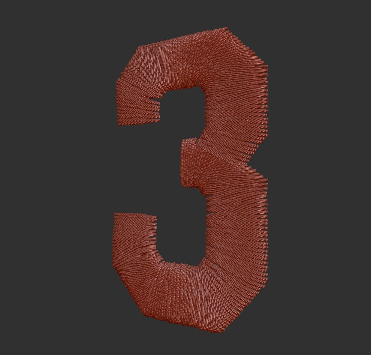 EmbroideryCG Font English05A Zbrush IMM Brush 3D model_5