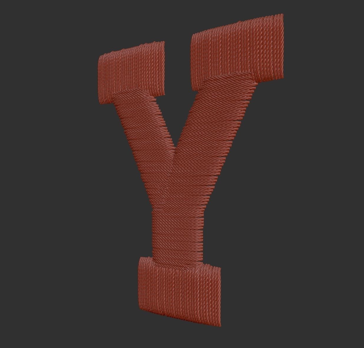 EmbroideryCG Font English05A Zbrush IMM Brush 3D model_36