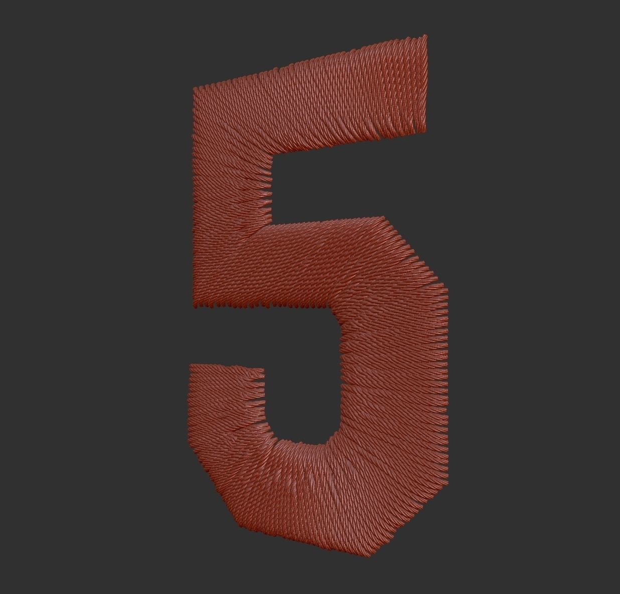 EmbroideryCG Font English05A Zbrush IMM Brush 3D model_7