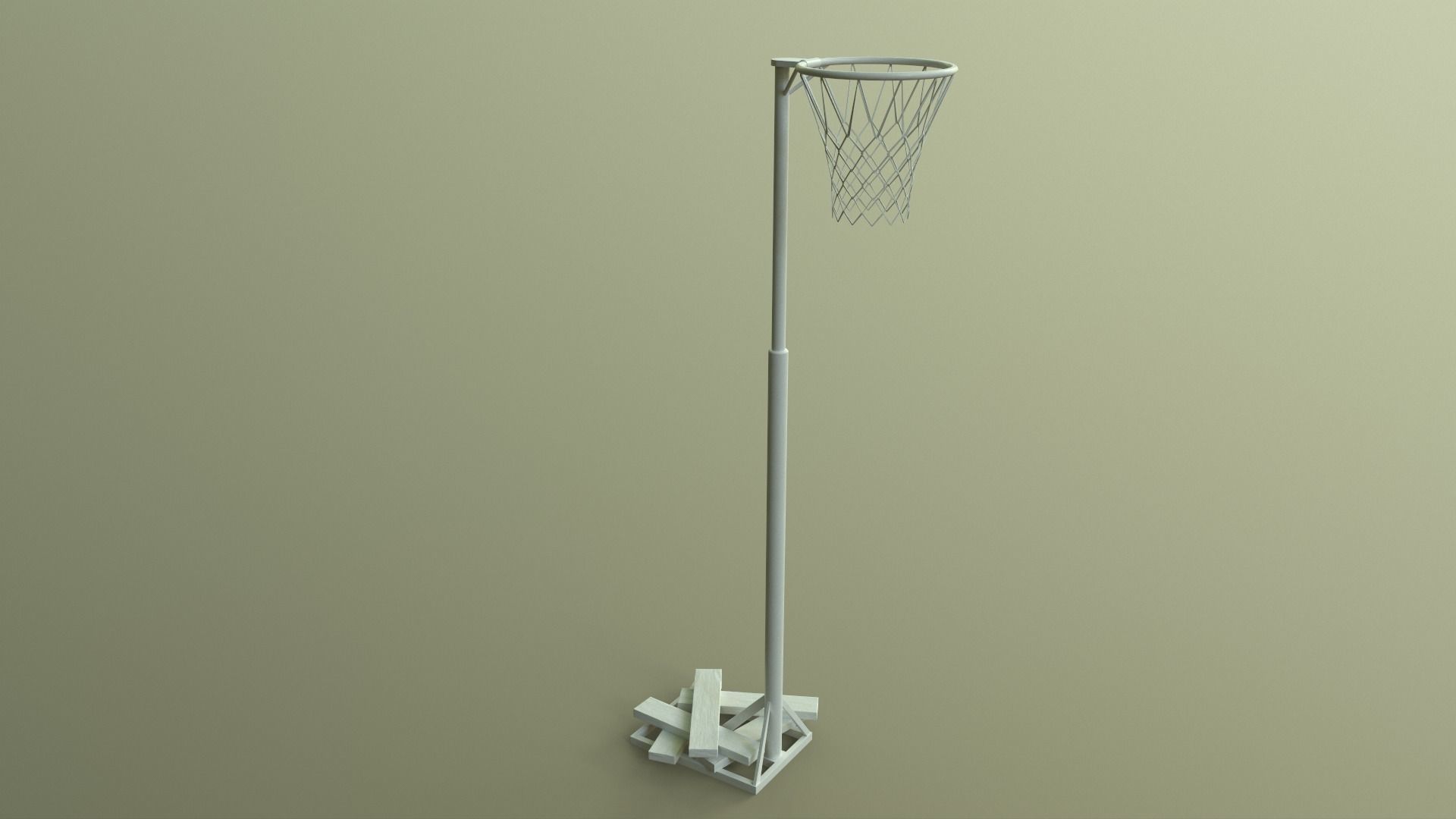 PBR Old School Basketball Stand Hoop Low-poly 3D model_36