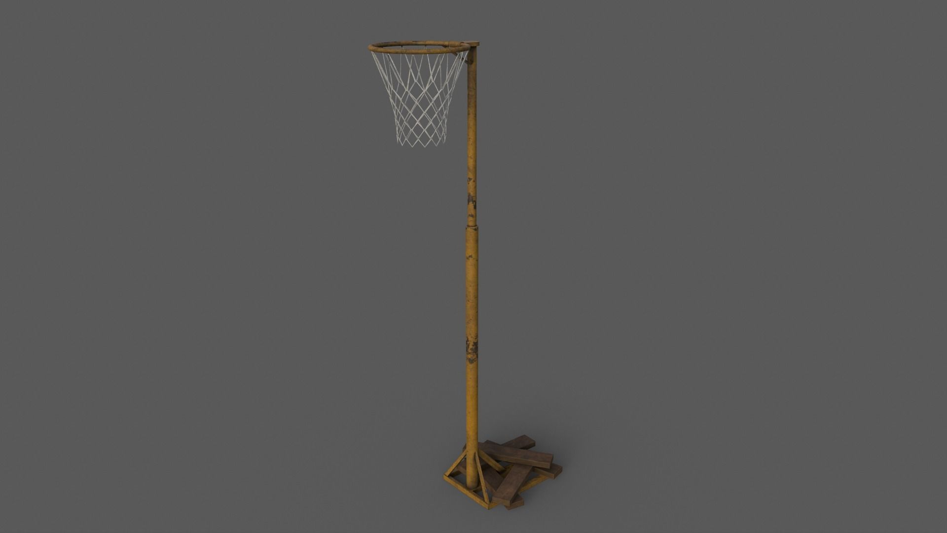 PBR Old School Basketball Stand Hoop Low-poly 3D model_20