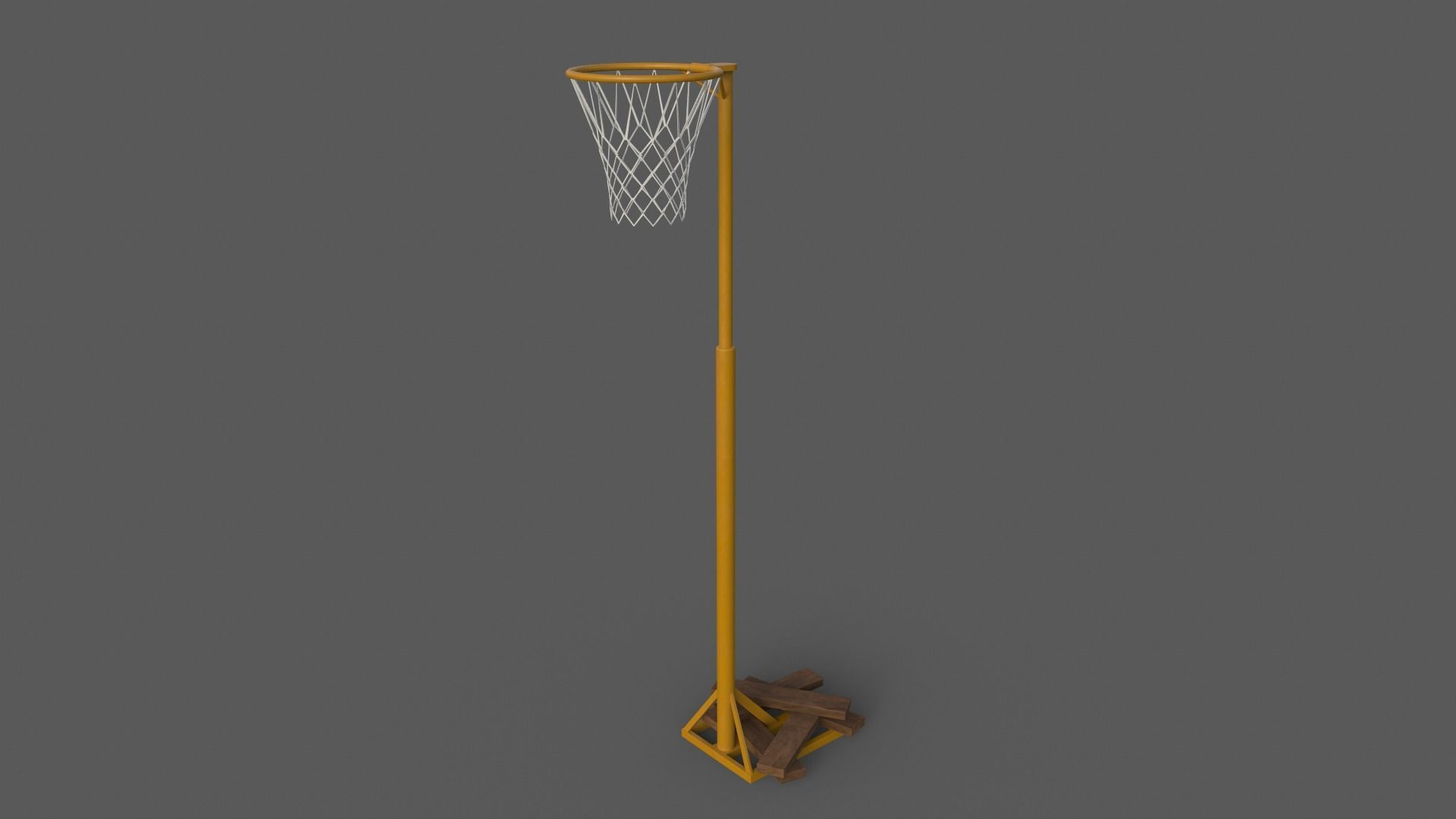 PBR Old School Basketball Stand Hoop Low-poly 3D model_14