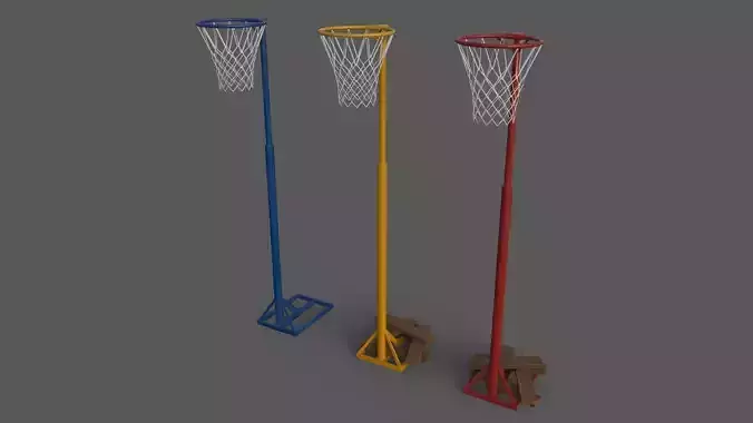 PBR Old School Basketball Stand Hoop Low-poly 3D model