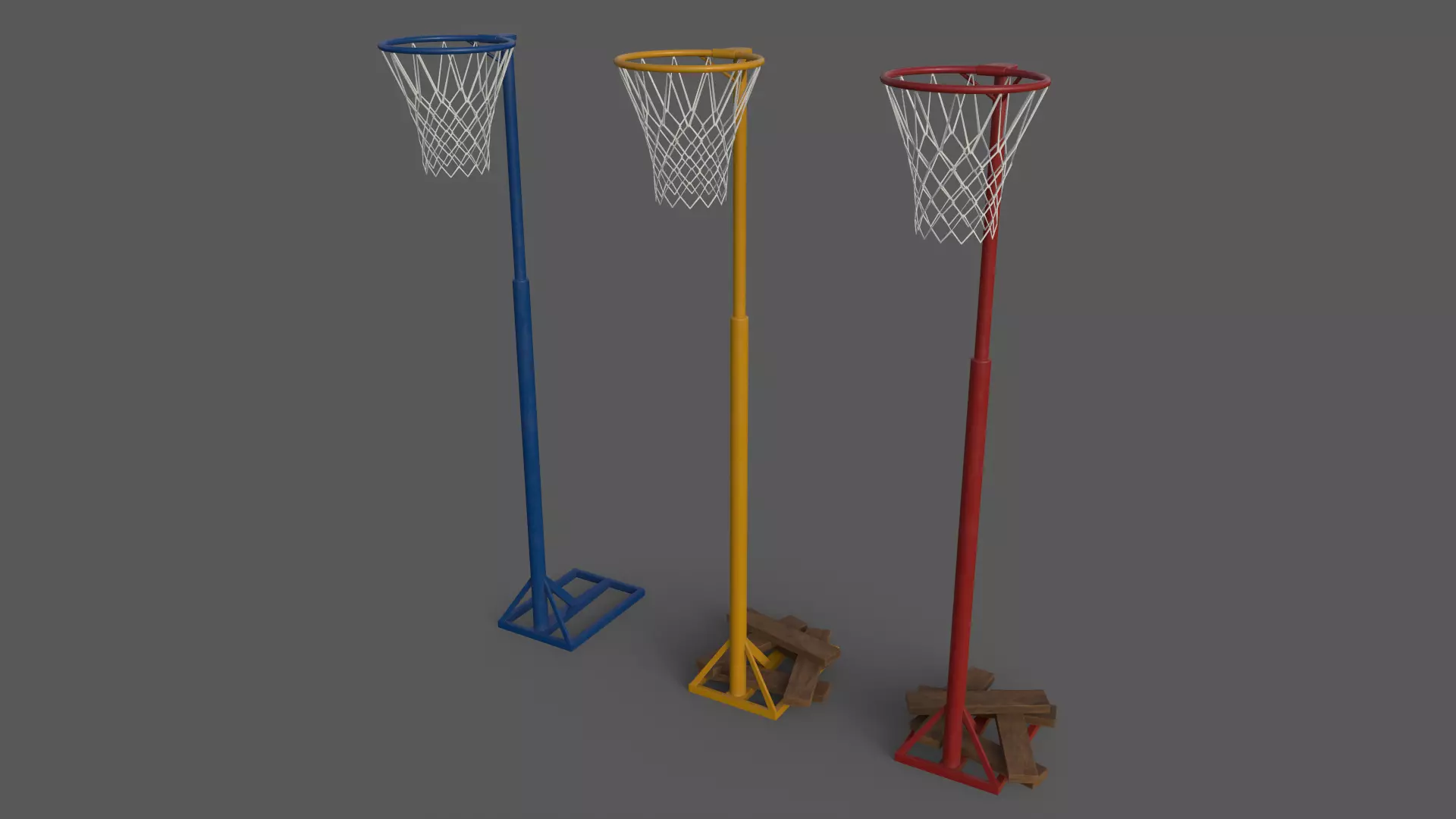 PBR Old School Basketball Stand Hoop Low-poly 3D model_0
