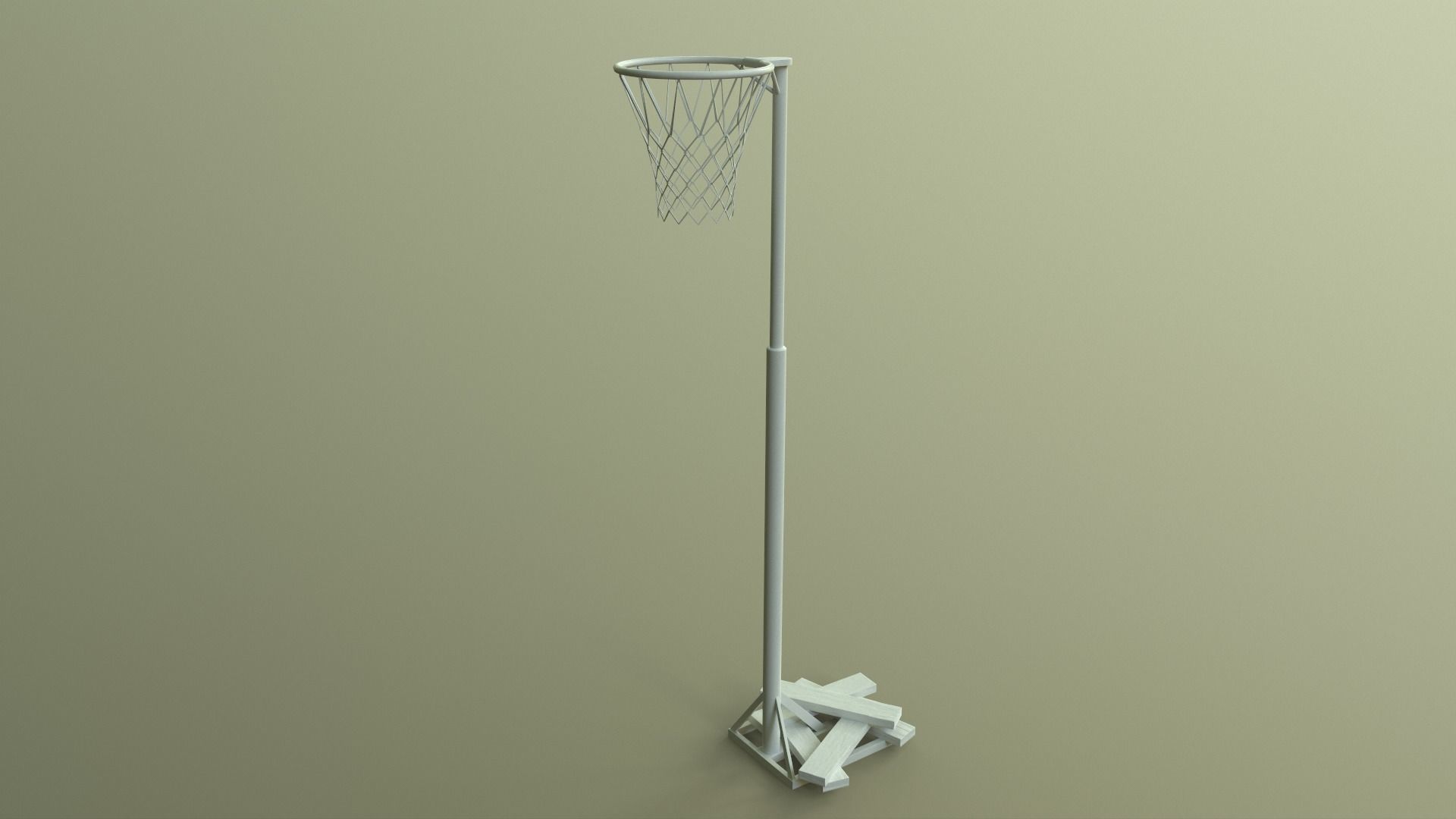 PBR Old School Basketball Stand Hoop Low-poly 3D model_35