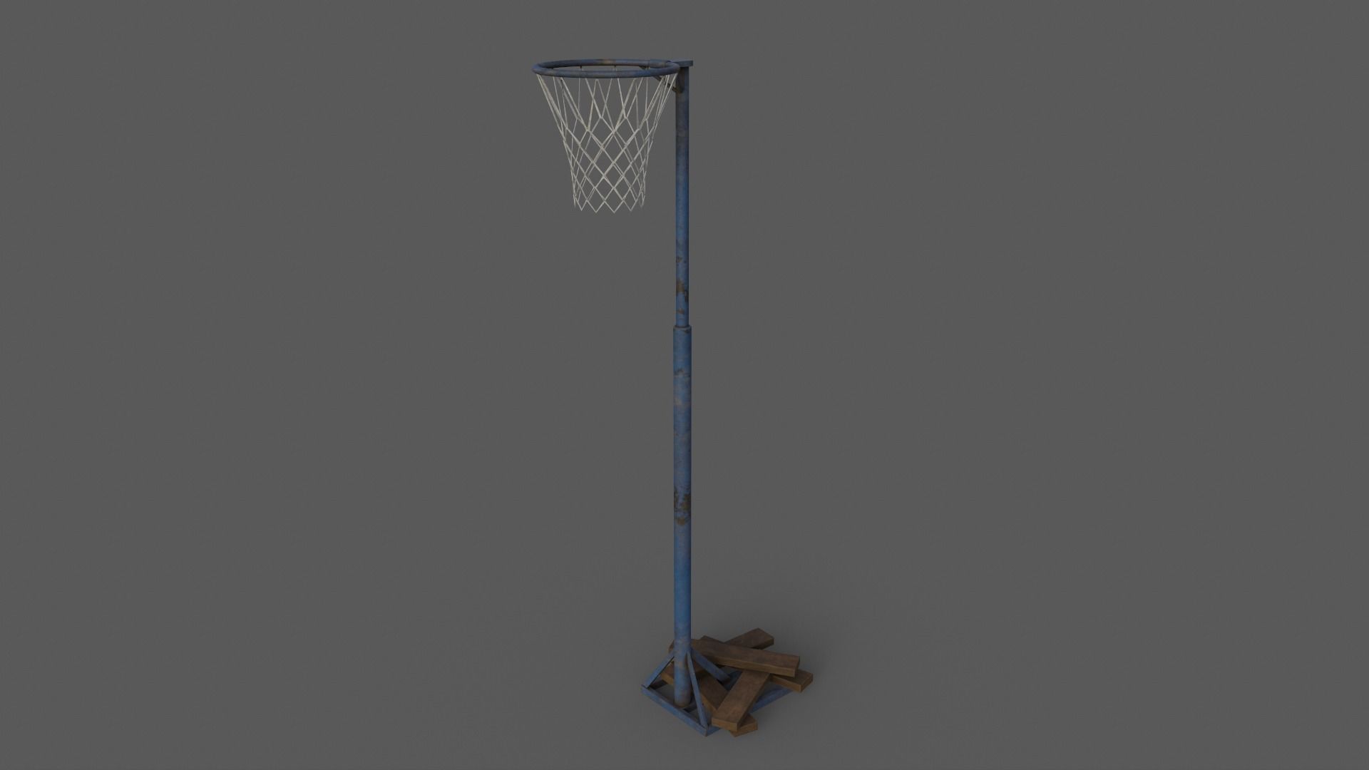 PBR Old School Basketball Stand Hoop Low-poly 3D model_15