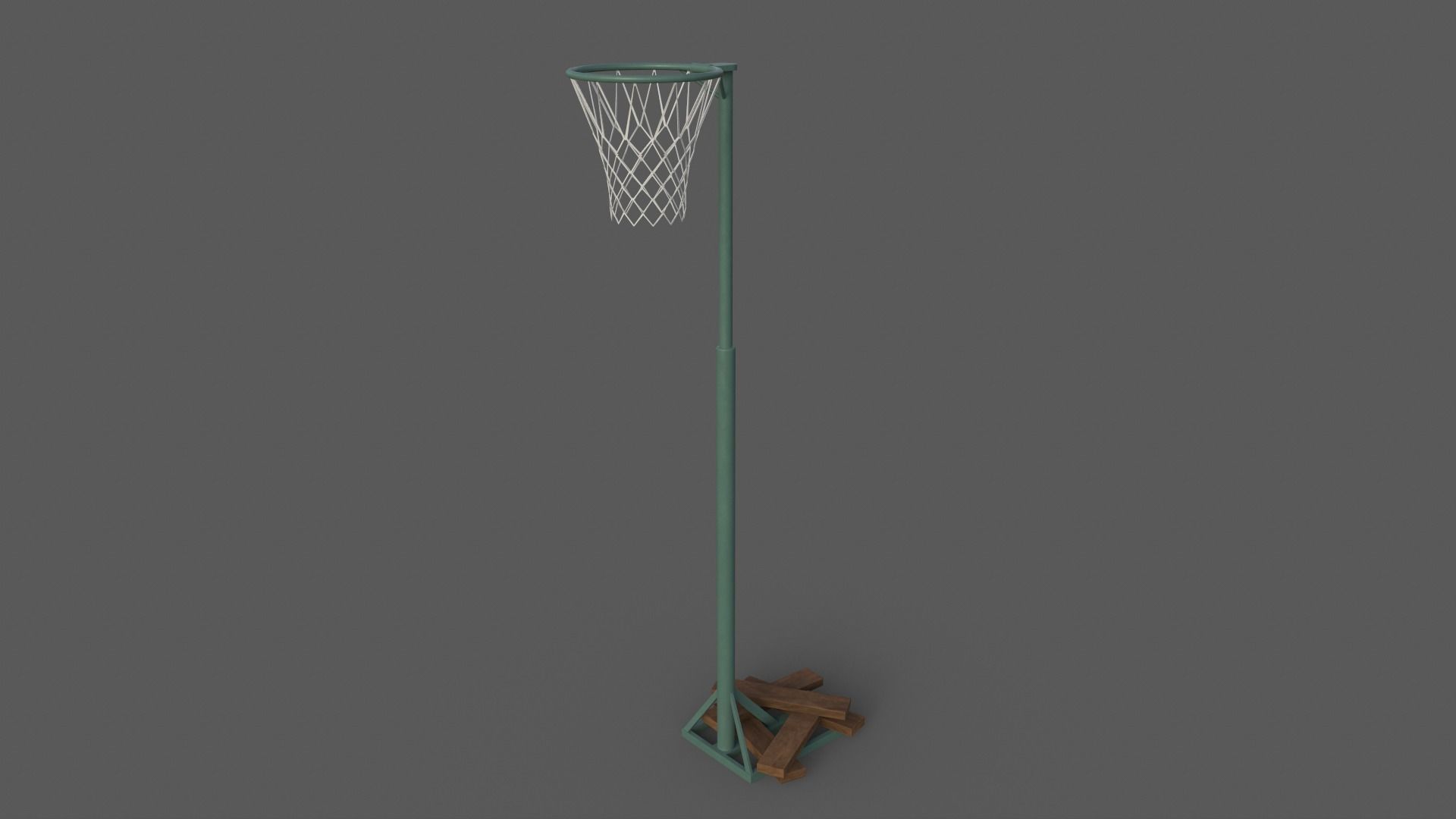 PBR Old School Basketball Stand Hoop Low-poly 3D model_11