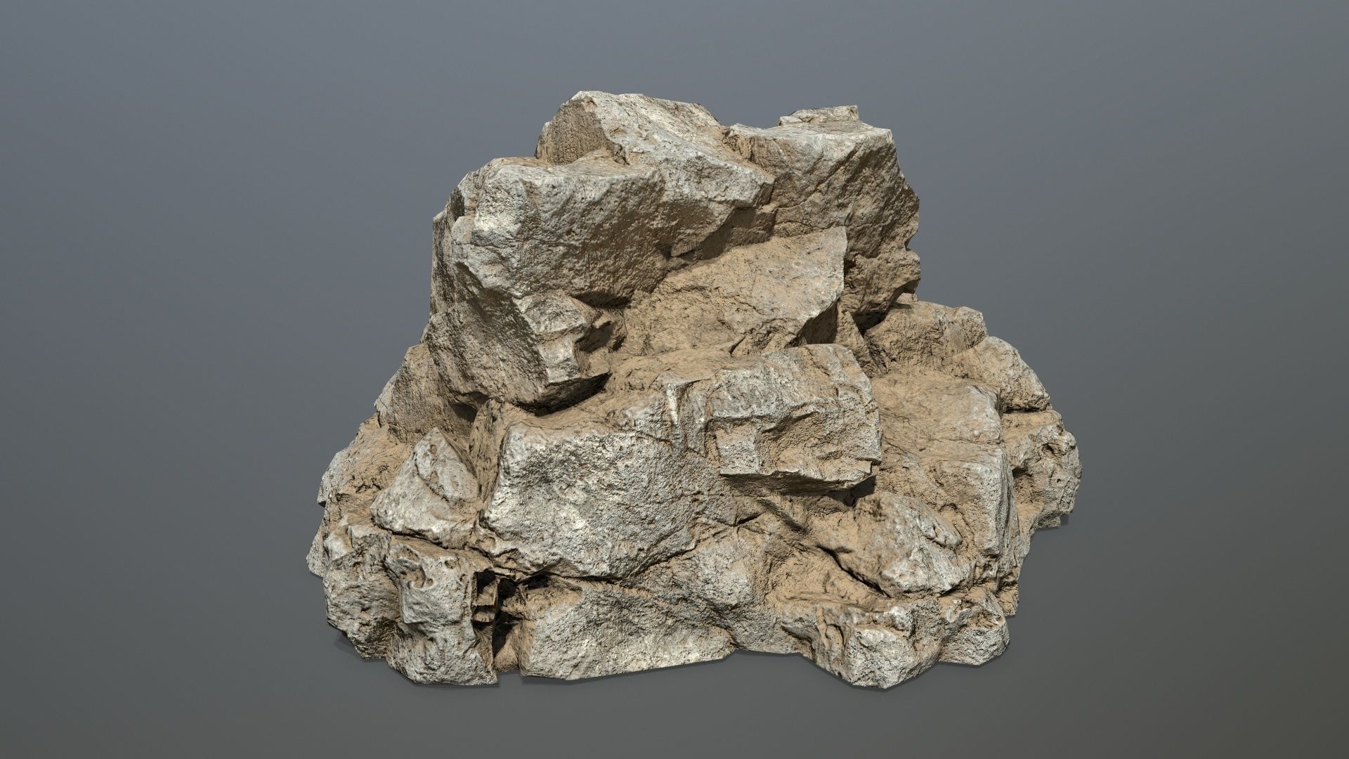desert rocks 1 Low-poly 3D model_4