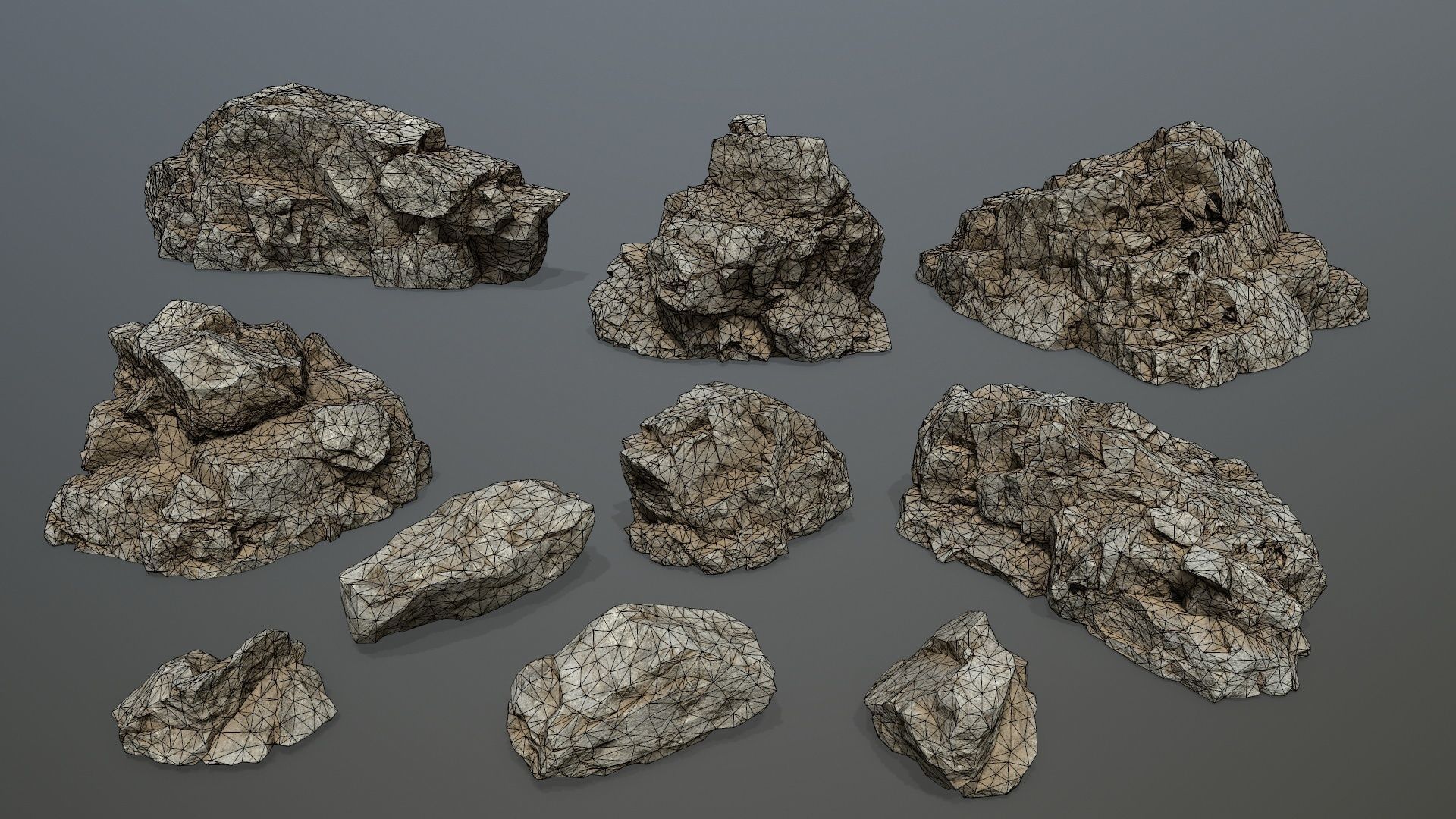 desert rocks 1 Low-poly 3D model_21