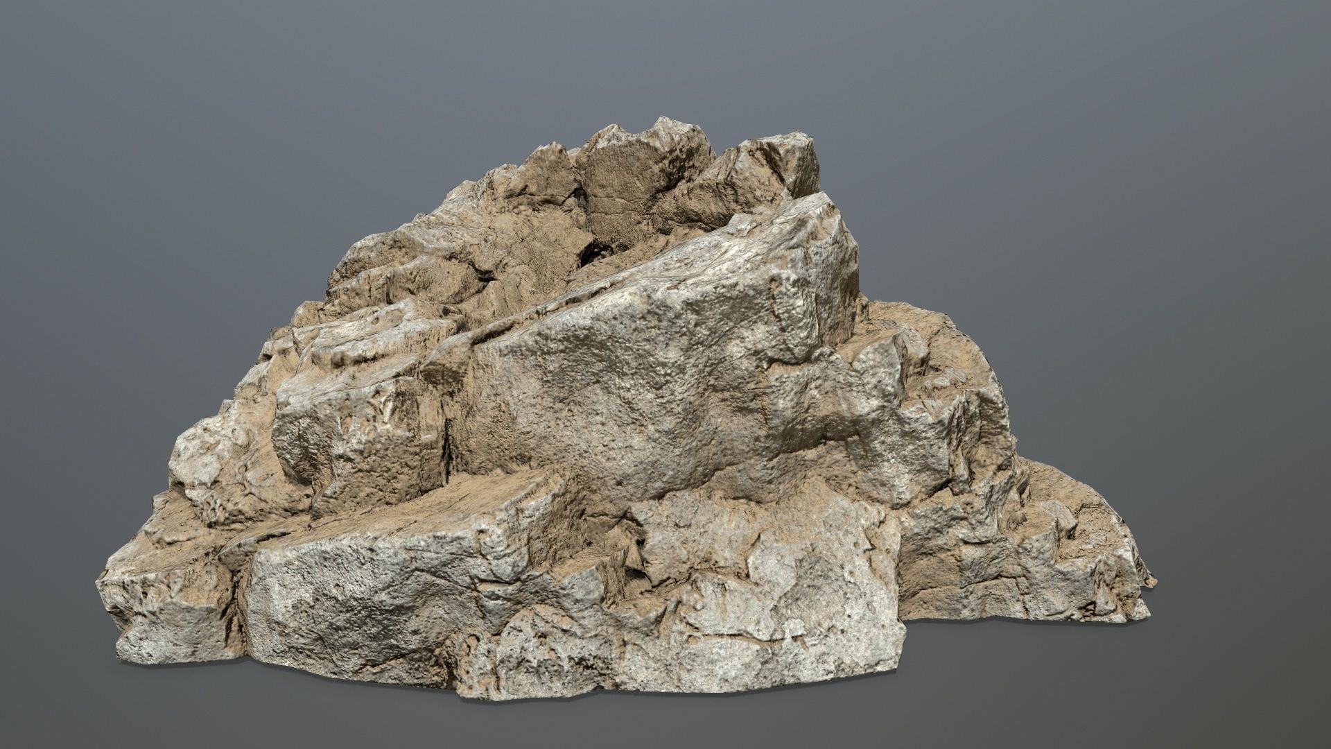 desert rocks 1 Low-poly 3D model_5
