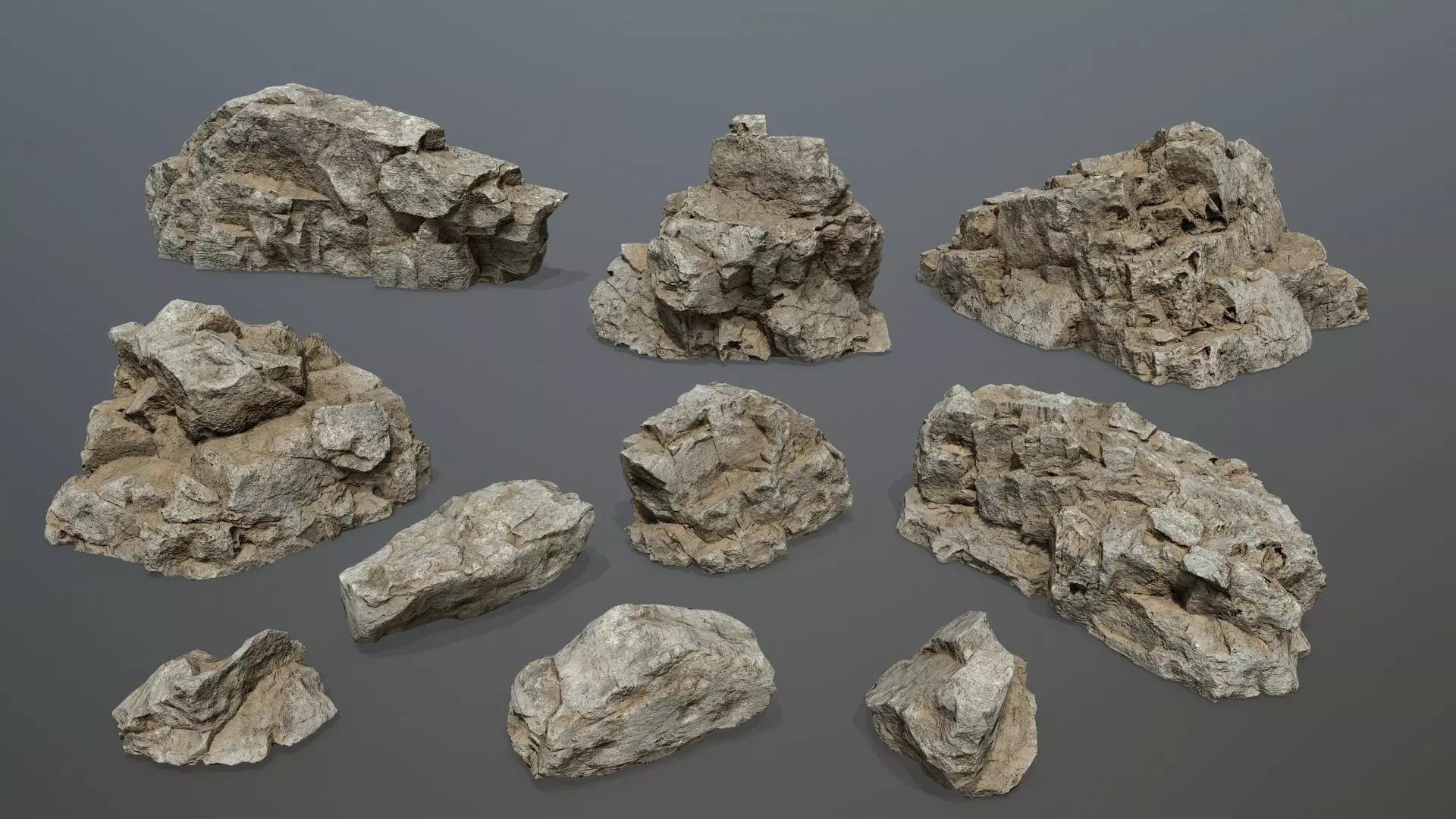 desert rocks 1 Low-poly 3D model_0