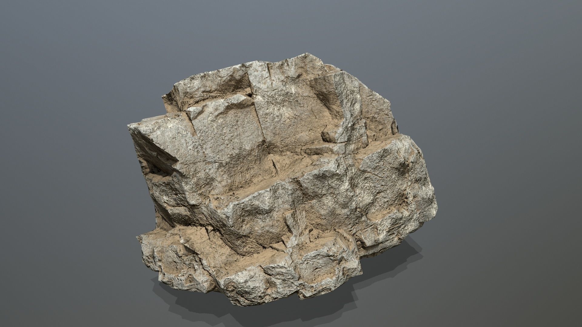 desert rocks 1 Low-poly 3D model_1