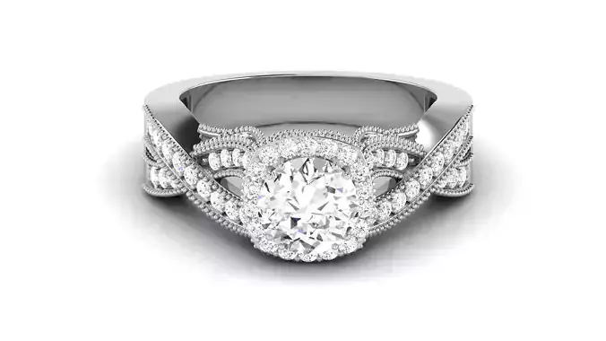 Solitaire Wedding Engagement Halo Ring 3dm STl OBJ FBX Details