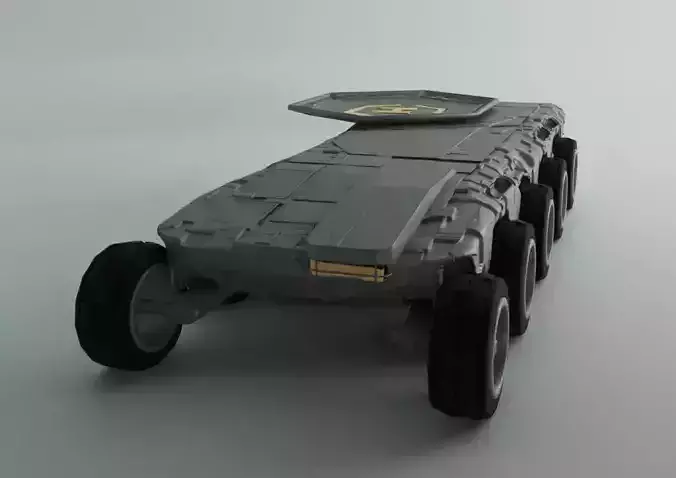 Heli-Pad Futuristic Sci-Fi  Armoured Vehicle 3D model