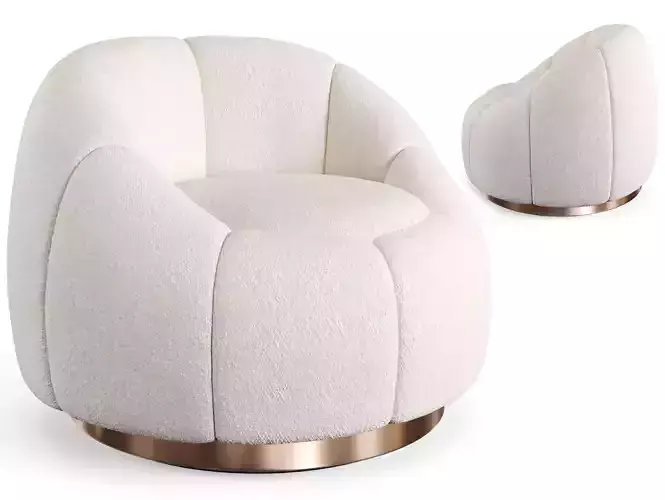 Swivel Chair Inger - Boucle Cream