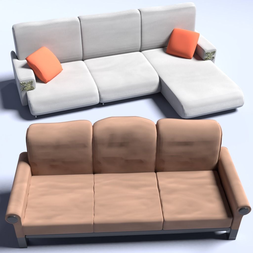 Couch sofa 3D model_2