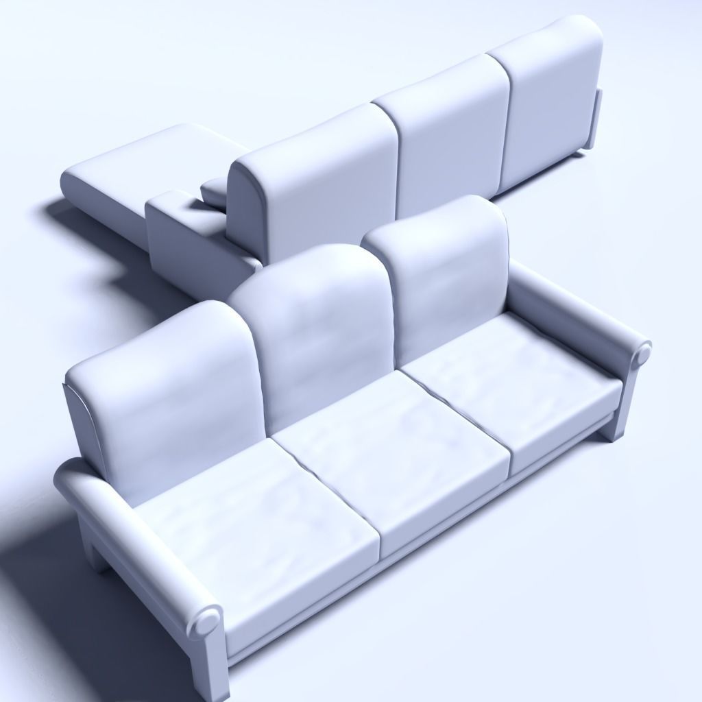 Couch sofa 3D model_4